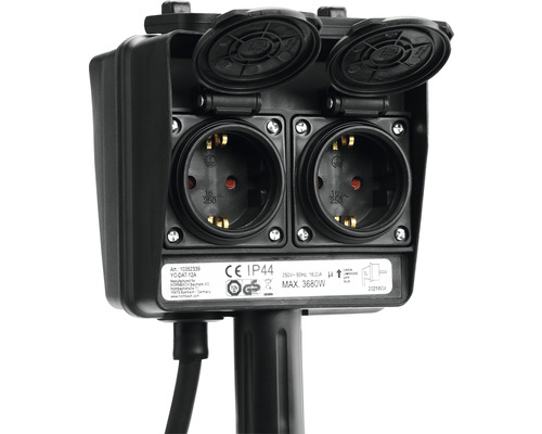 Priza dublă cu capac de protecție pentru exterior