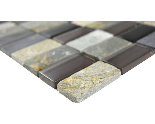 Placă de mozaic din piatră naturală și sticlă