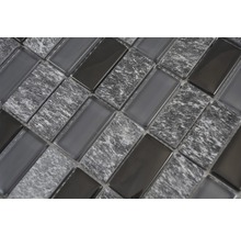 Mozaic sticlă-piatră naturală gri-negru 31x32,2 cm-thumb-8