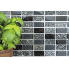 Mozaic sticlă-piatră naturală gri-negru 31x32,2 cm-thumb-6