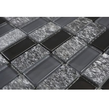 Mozaic sticlă-piatră naturală gri-negru 31x32,2 cm-thumb-7