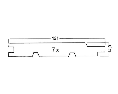 Desen tehnic al unui profil de lemn cu dimensiuni