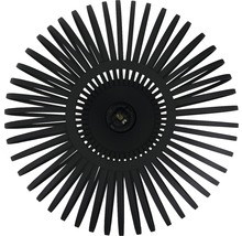 Lumină de perete neagră cu design decorativ radiant