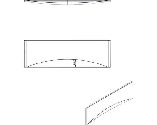 Desen cu panou de perete curbat cu dimensiunea 160