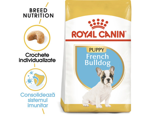 Hrană uscată pentru căței Bulldog Francez Royal Canin în ambalaj
