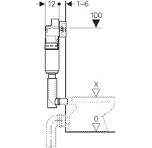 Rezervor WC încastrat Geberit Delta fără cadru de instalare, pentru pereți zidiți, 3-7,5 l, 44-180 cm