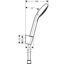 Desen tehnic al unui duș de mână cu dimensiuni