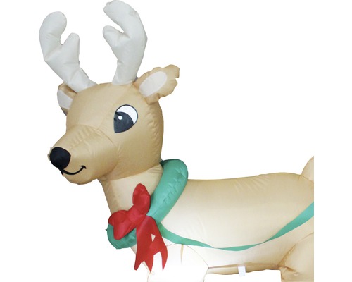 Reniu gonflabil cu fundă ca decorație de Crăciun