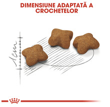 Imagine cu hrană pentru câini de dimensiunea unei crochete.