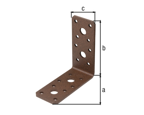 Conector unghiular cu dimensiunile a, b și c.