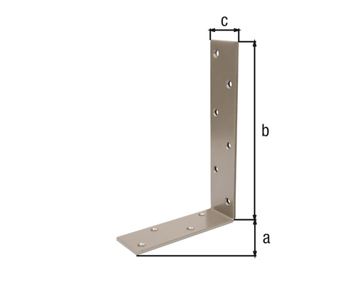 Conector unghiular cu găuri și dimensiuni