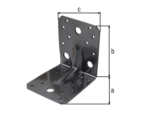 Conector unghiular cu dimensiunile a, b și c.