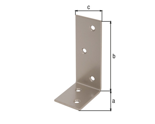 Conector unghiular cu găuri și dimensiuni indicate