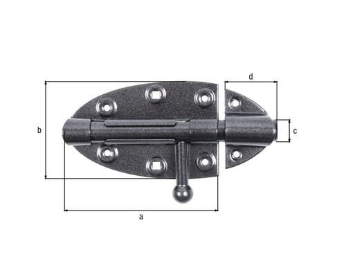 Imagine a unui zăvor cu indicații dimensionale