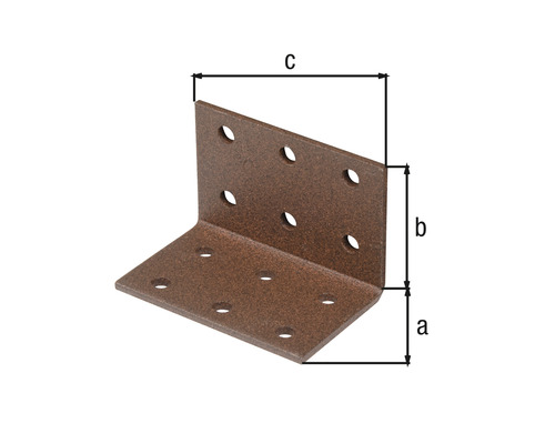 Conector unghiular cu găuri și dimensiuni