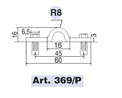 Desen tehnic al unei cleme de țeavă cu dimensiuni