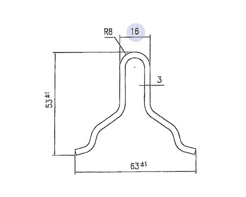 Desen tehnic al unei piese turnate cu dimensiuni
