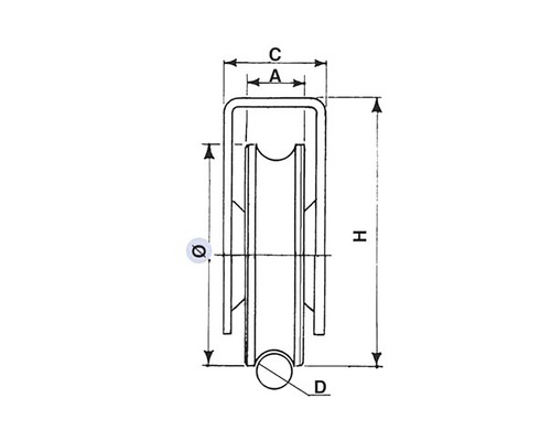 Desen tehnic al unui role de rulare cu dimensiuni