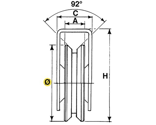 Desen tehnic al unui element de fixare cu dimensiuni