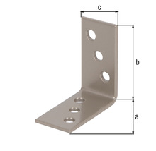 Conector unghiular cu găuri și dimensiunile a, b, c
