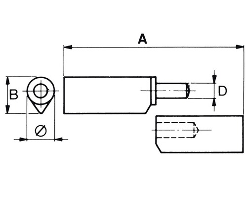 Desen tehnic al unui șurub cu dimensiuni