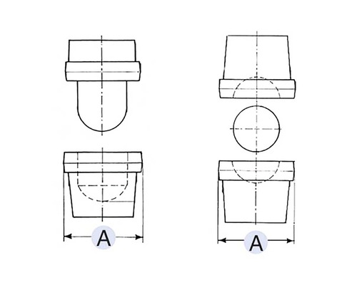 Desen tehnic al unui capac cu indicația dimensiunii A