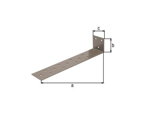 Conector unghiular cu găuri și dimensiuni a, b, c