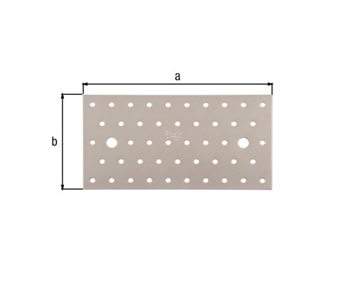 Placă metalică cu găuri și dimensiuni