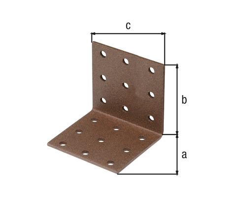 Conector unghiular cu găuri și dimensiuni