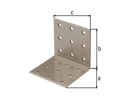 Conector unghiular cu găuri și dimensiunile a, b și c