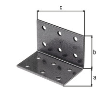 Conector unghiular cu găuri și dimensiuni a, b și c