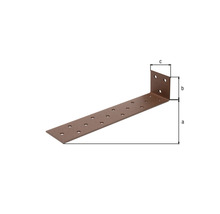 Conector unghiular din metal cu găuri și dimensiuni
