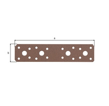 Conector din lemn cu găuri și indicații de dimensiune