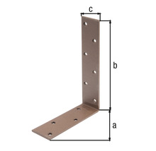 Conector unghiular cu găuri și indicații de dimensiune a, b, c