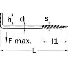 Holșuruburi cu cârlig tip L Dresselhaus 5,8x100 mm oțel zincat, 20 bucăți, crestătură pentru șurubelniță dreaptă-thumb-1
