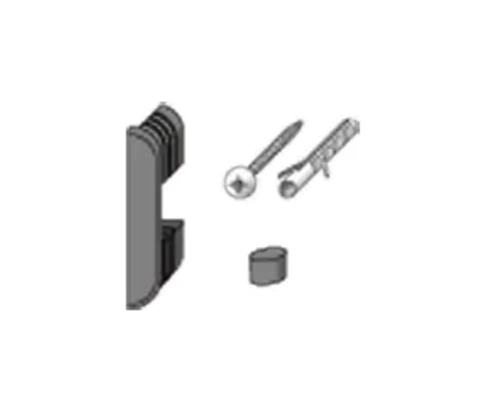 Material de fixare pentru plinte, inclusiv șurub, diblu și capac