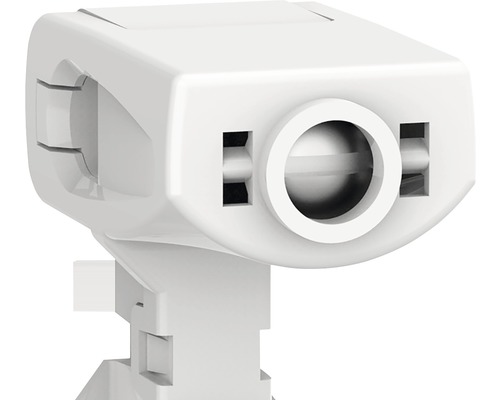 Prim-plan lampă cu articulație sferică albă