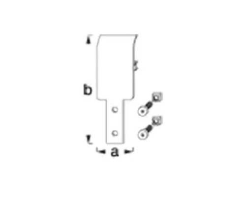 Desen al unui accesoriu pentru șină de perdea cu dimensiunile a și b