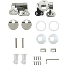 Set pentru fixarea capacului de toaletă cu șuruburi, șaibe și balamale