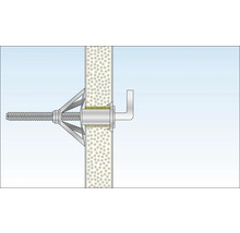 Ancore metalice cu cârlig Tox Pirat Skippi Ø12x52 mm, filet metric M6, 25 bucăți, pentru perete fals