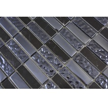 Mozaic sticlă-piatră naturală XCM SM86 negru 31x32,2 cm-thumb-5