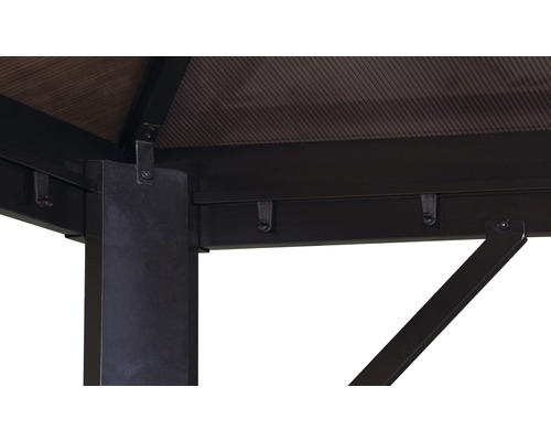 Vizualizare detaliată a unei construcții de pavilion cu grinzi și acoperiș