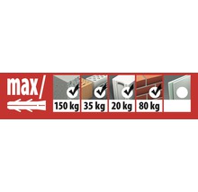 Dibluri plastic fără șurub Tox Trika 10x61 mm, 50 bucăți