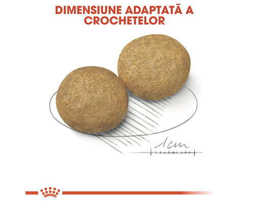 Două crochete de hrană pentru câini cu indicație de dimensiune