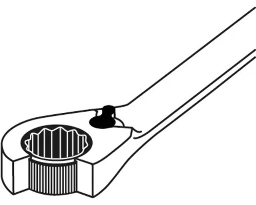 Cheie inelară cu clichet și profil cu 12 laturi