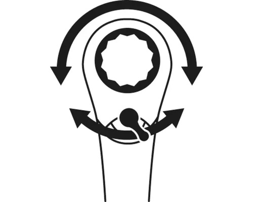 Simbol pentru funcția de clichet cu indicator de direcție