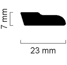 Secțiune profil cu dimensiunile de 7 mm și 23 mm
