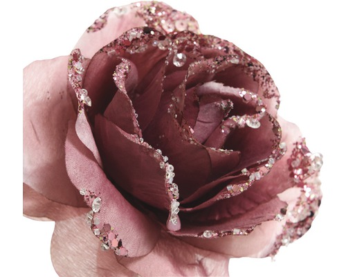 Trandafir decorativ cu sclipici