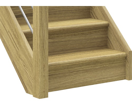 Prim-plan cu scară din lemn cu balustradă