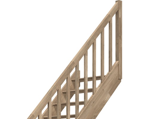 Scară din lemn cu balustradă